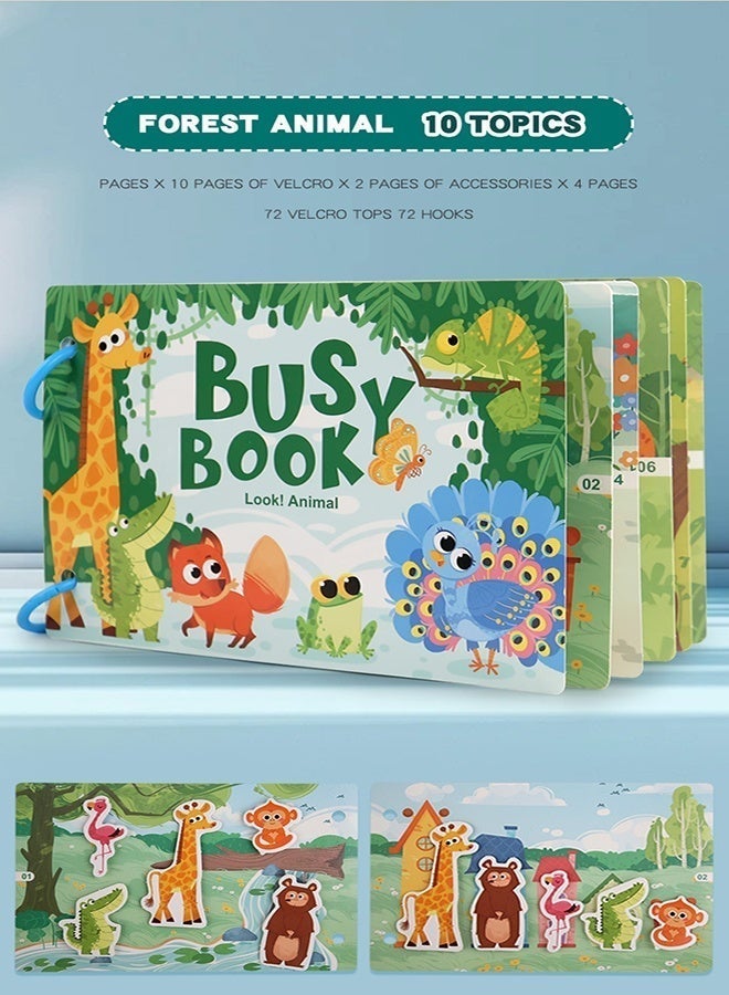 MTL Montessori Busy Book for Babies – Early Learning Quiet Book Educational Matching Toy for Kids (Forest Animal) - Image 3